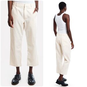 Lincoln Sz 4 “The Natural” Cropped Wide-Leg Pants in Japanese Twill — Minimalist
